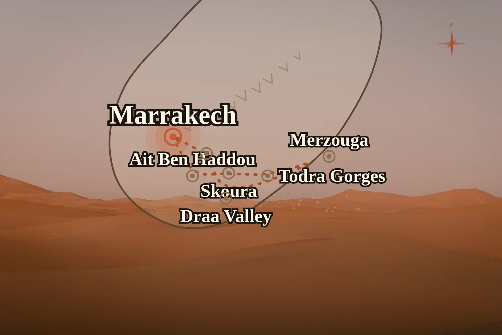 4 Days Luxury Sahara Desert Tour from Marrakech — route map 2