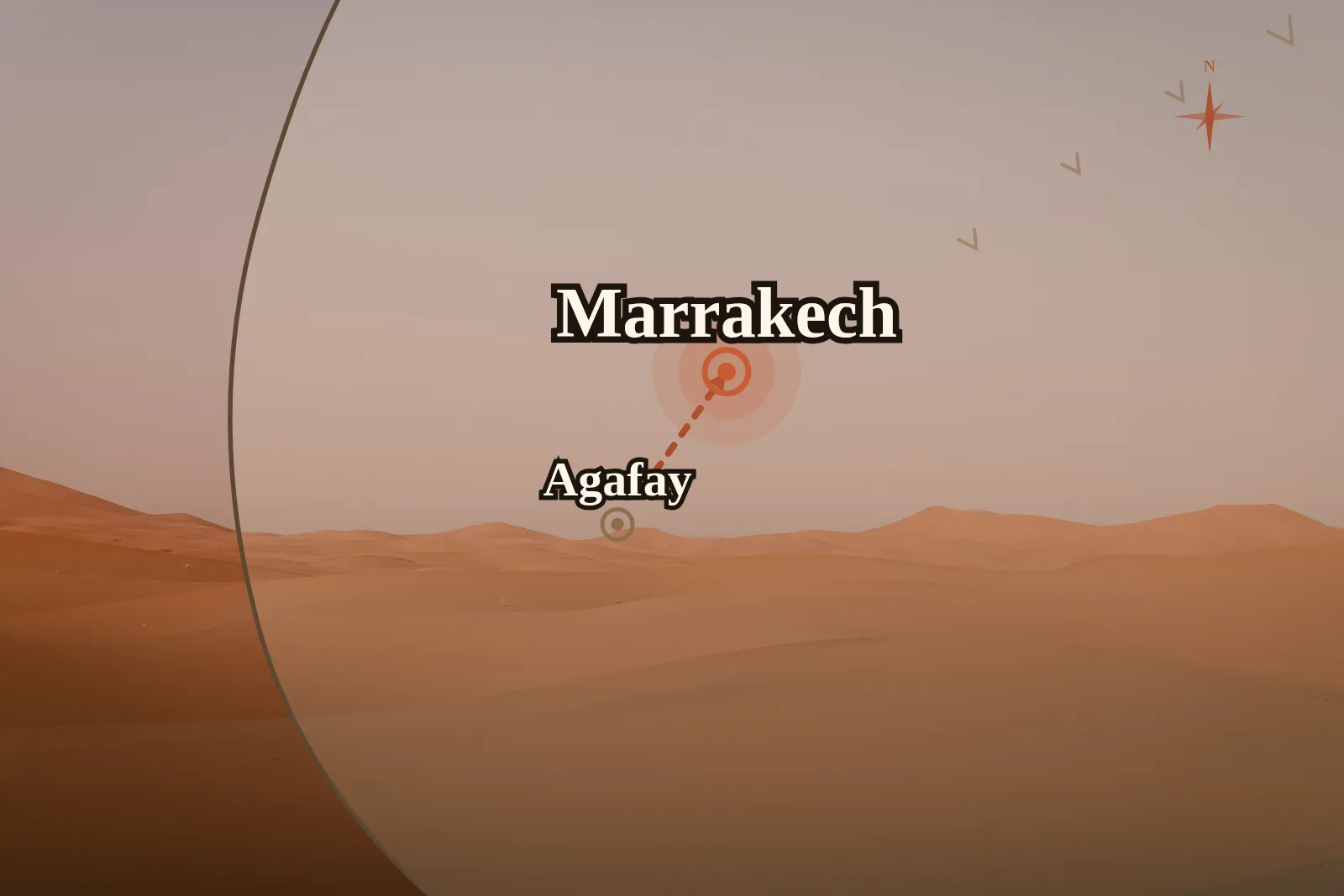 Escursione al Deserto di Agafay da Marrakech con Tramonto — mappa del percorso 2