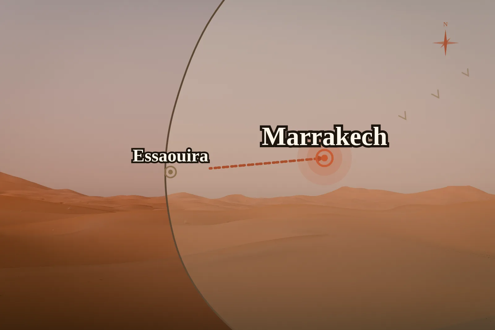Escursione a Essaouira da Marrakech in Giornata — mappa del percorso 1